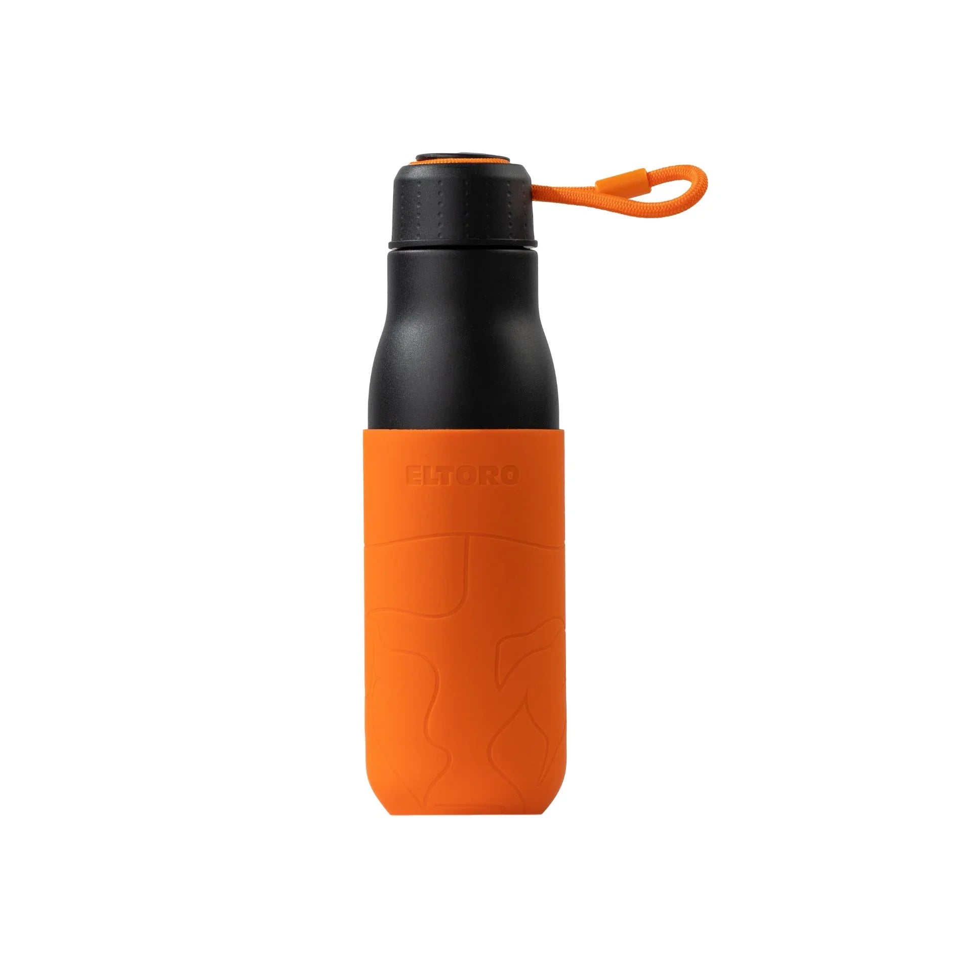 Eltoro Stainless Steel Bottle 500ml Black With Orange Sleeve - Tashqila Eltoro Stainless Steel Bottle 500ml Black With Orange Sleeve - Tashqila